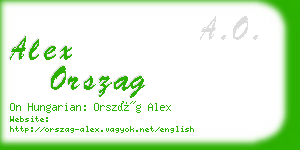 alex orszag business card